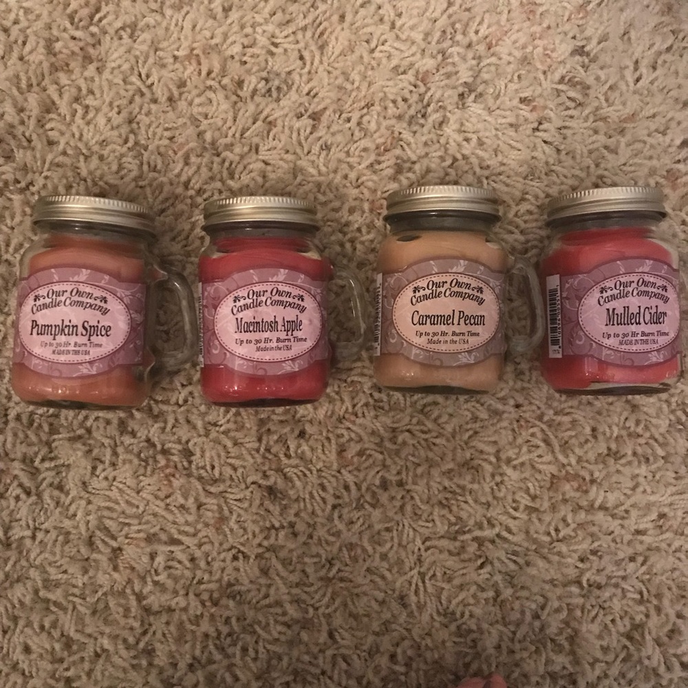 set of 4 mini candles